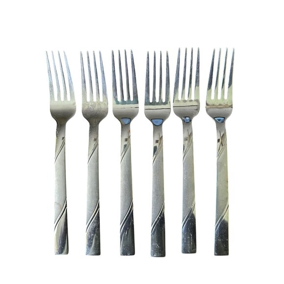 Set Of 6 Cambridge Maren-Tessa Stainless Steel Salad Forks - Picture 2 of 5
